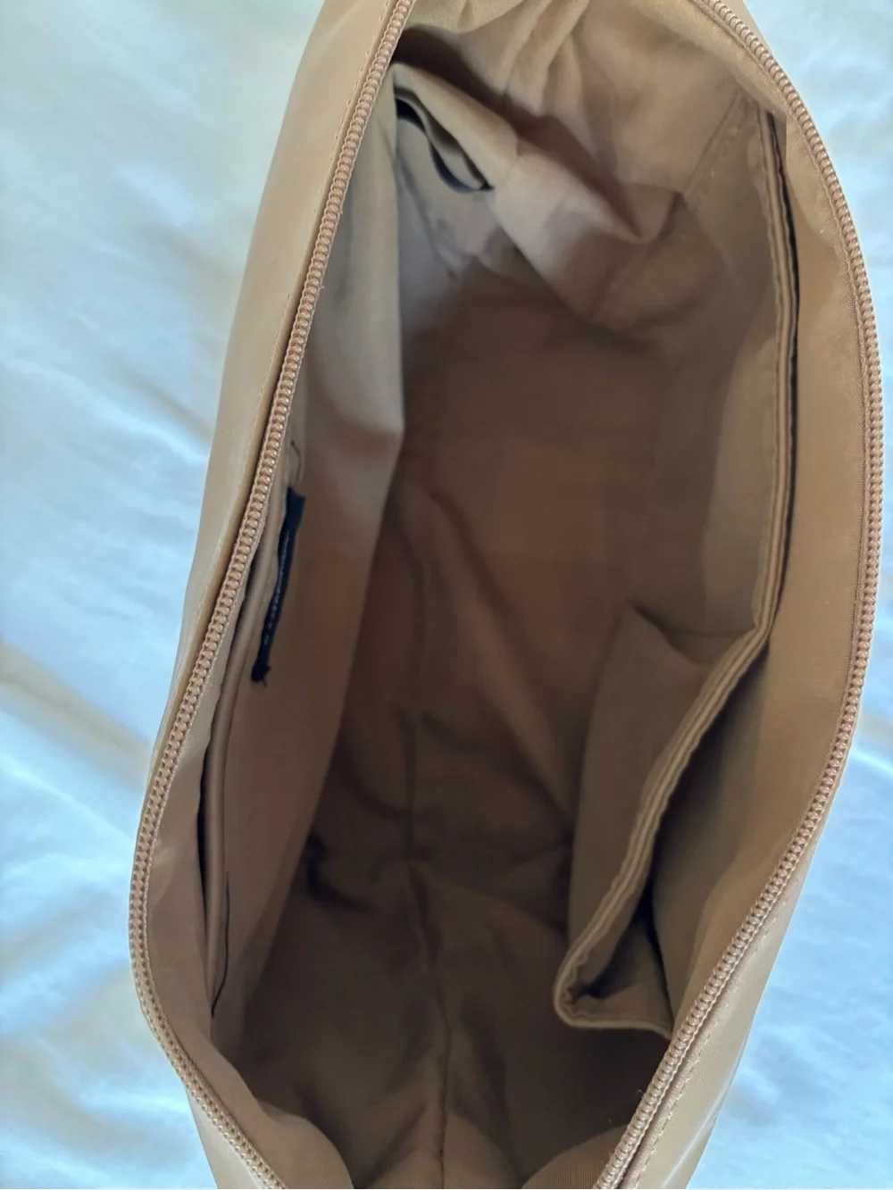 Anthropologie Tan Zip Cosmetic Pouch